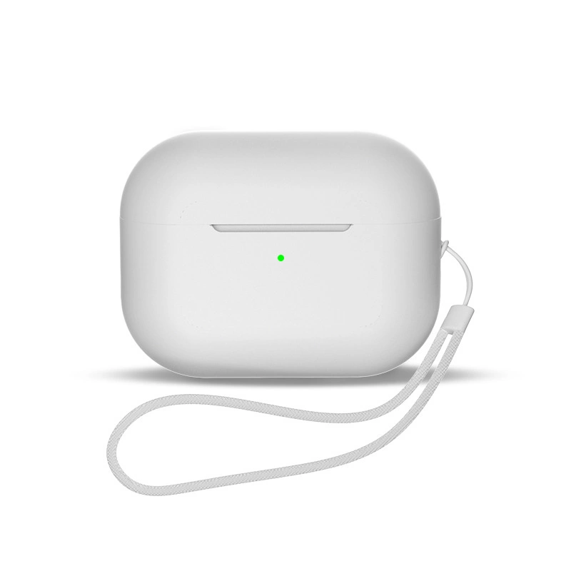 Silikoninis dėklas AirPods 3 + riešo dirželis – baltas