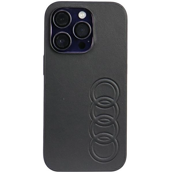 Audi Synthetic Leather iPhone 14 Pro 6.1" juodas/juodas hardcase AU-TPUPPCIP14P-TT/D1-BK