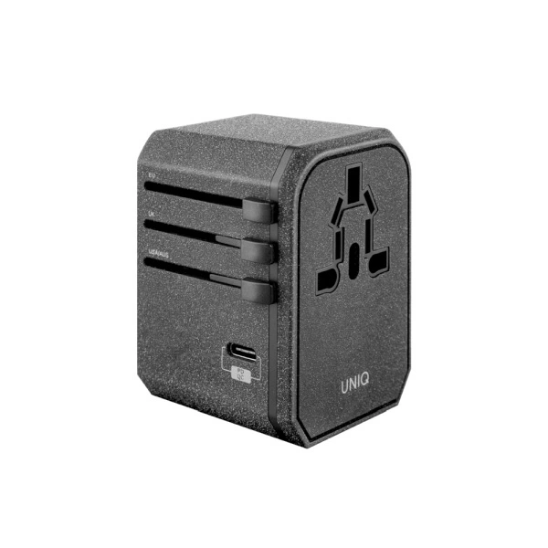 Uniq Voyage LITHOS Collective 33W 2xUSB PD 18W QC kelioninis adapteris – pilkas