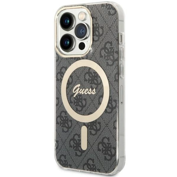 Guess 4G MagSafe dėklas iPhone 14 Pro – juodas