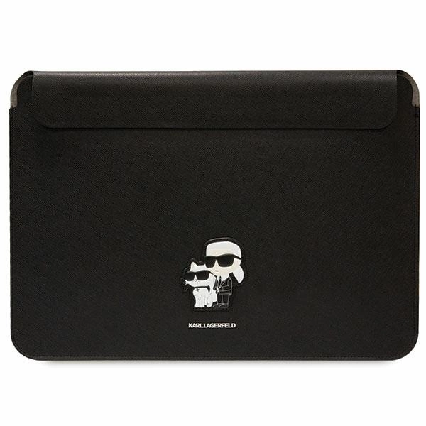Karl Lagerfeld Saffiano Karl&Choupette dėklas 16" nešiojamam kompiuteriui – juodas