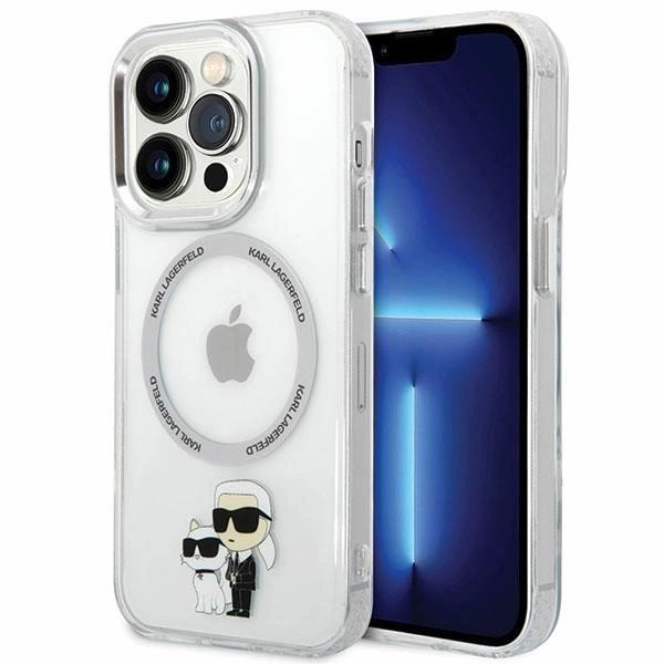 Karl Lagerfeld KLHMP13LHNKCIT iPhone 13 Pro 6,1" – permatomas kietas dėklas Iconic Karl & Choupette Magsafe