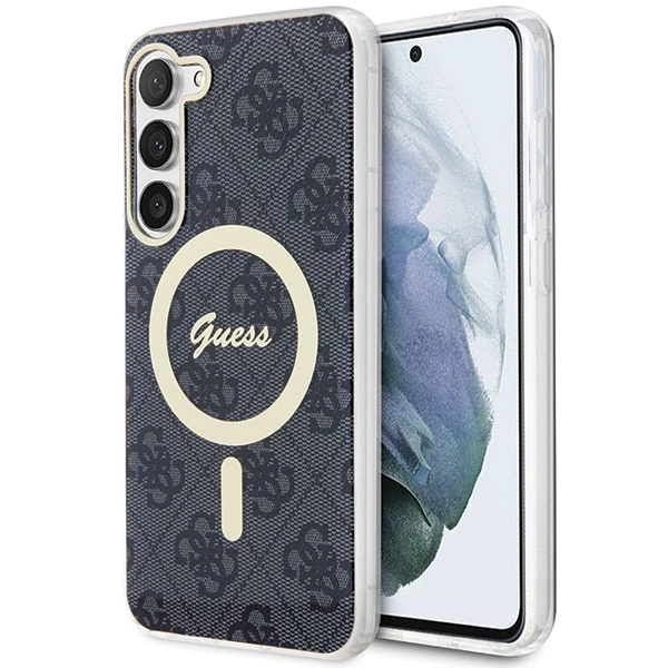 Guess GUHMS23SH4STK S23 S911 – juodas/juodas kietas dėklas 4G MagSafe