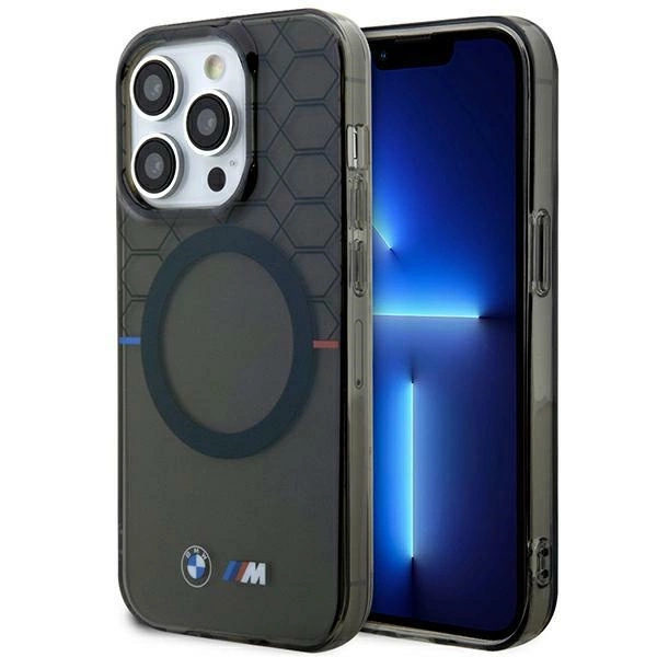 Dėklas BMW BMHMP14XHGPK iPhone 14 Pro Max 6,7" – pilkas/pilkas kietas dėklas, raštas MagSafe