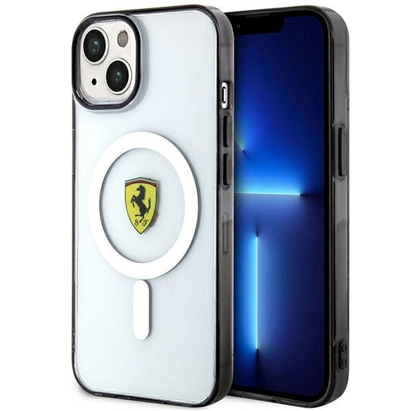Ferrari FEHMP14MURKT iPhone 14 Plus 6,7" – skaidrus kietas dėklas, Outline MagSafe