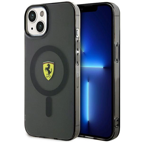 Ferrari FEHMP14MURKK iPhone 14 Plus 6,7" – juodas/juodas kietas dėklas, permatomas MagSafe