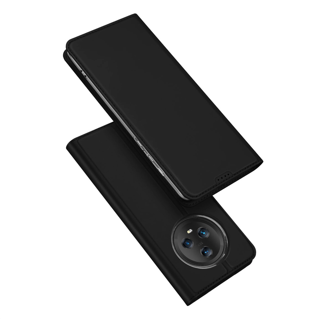 Dux Ducis Skin Pro dėklas Honor Magic5 – flip cover su kortelių kišenėmis, juodas