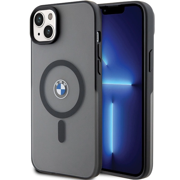 BMW dėklas BMHMP14MDSLK iPhone 14 Plus 6,7" – juodas/juodas kietas dėklas Signature MagSafe
