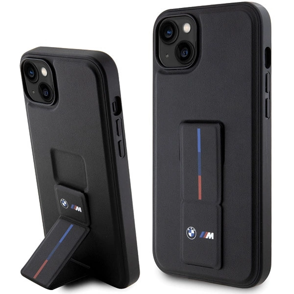 BMW dėklas BMHCP14M22GSLK iPhone 14 Plus 6,7" – juodas/juodas kietas dėklas Grip Hot Stamp