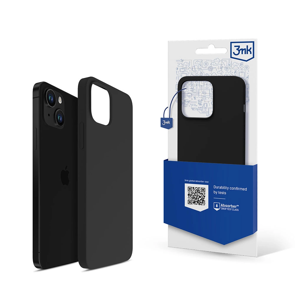 iPhone 13 mini silikoninis dėklas 3mk Silicone Case serija – juodas