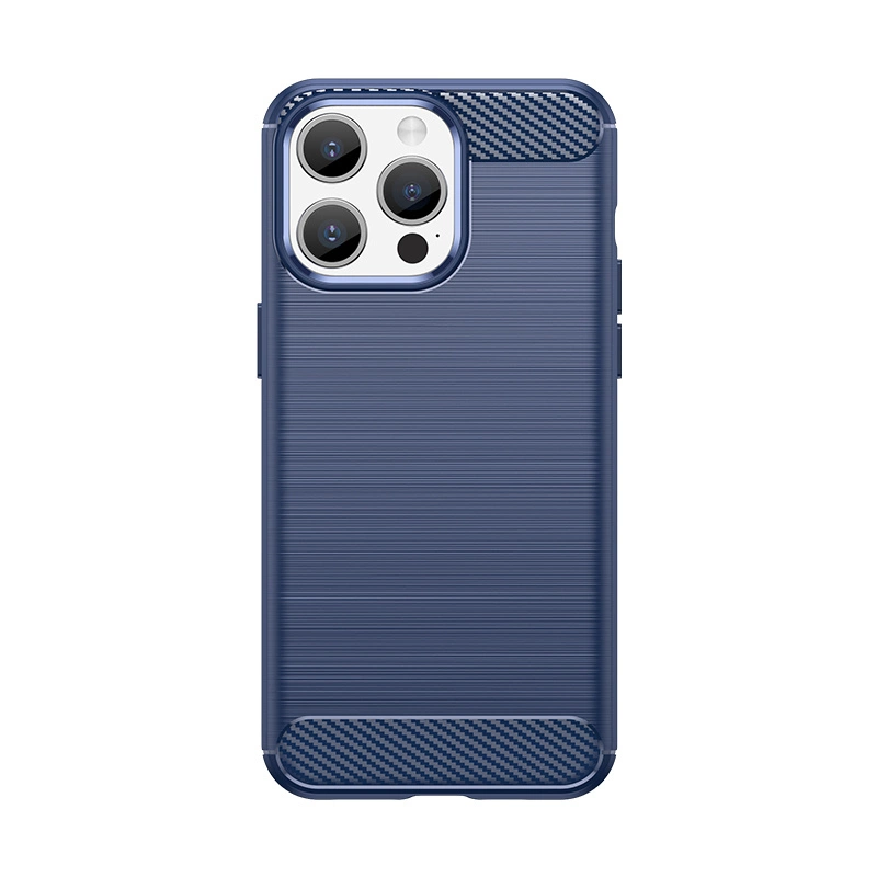 Lankstus anglies rašto dėklas iPhone 15 Pro Carbon Case – mėlynas