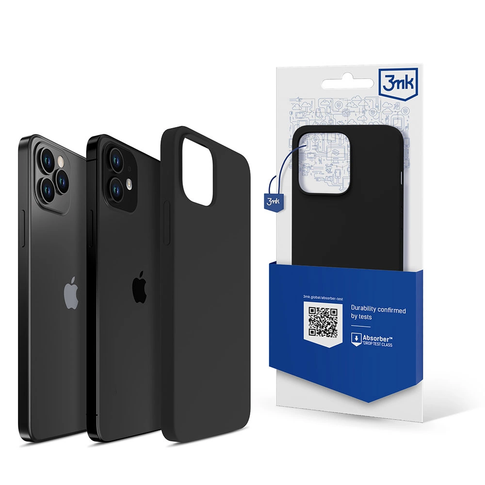 3mk Silicone dėklas iPhone 12 / iPhone 12 Pro – juodas