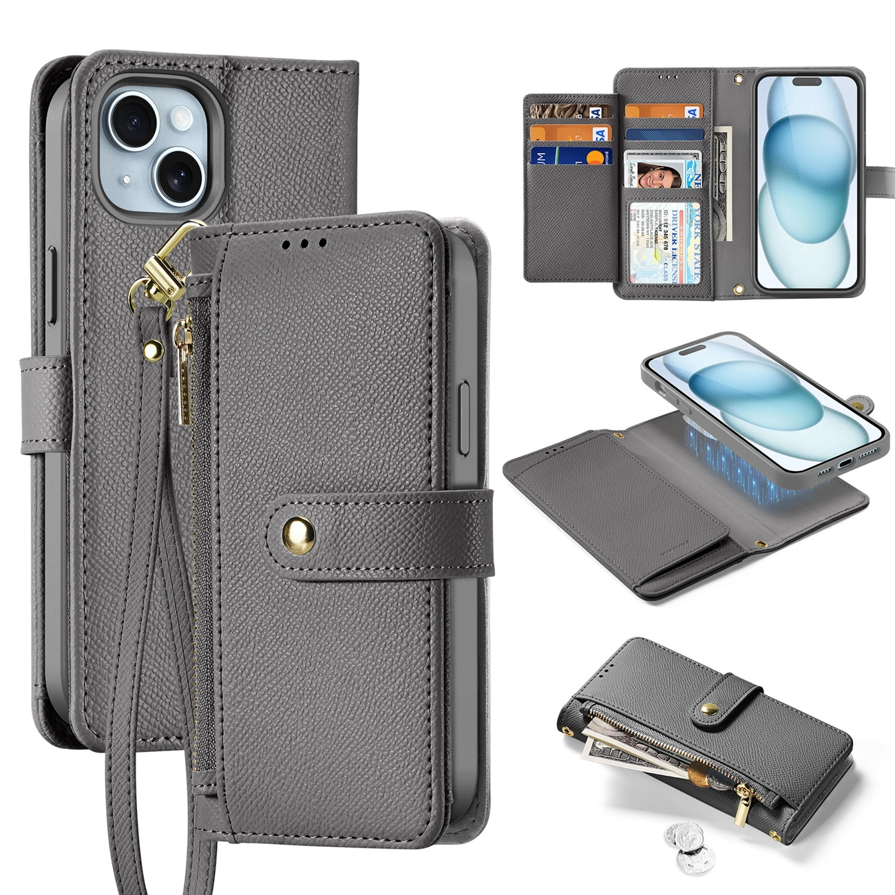 Dux Ducis Lawa odinis dėklas iPhone 15 – pilkas