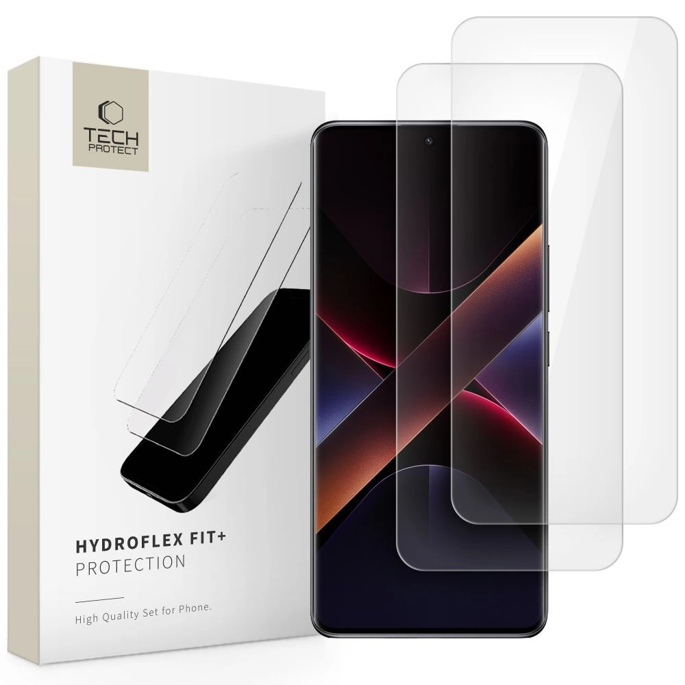 Tech-Protect Hydroflex Fit+2-Pack hidrogelio plėvelė Xiaomi Redmi Note 14 Pro 5G / 14 Pro+ 5G / Poco X7 5G skaidri