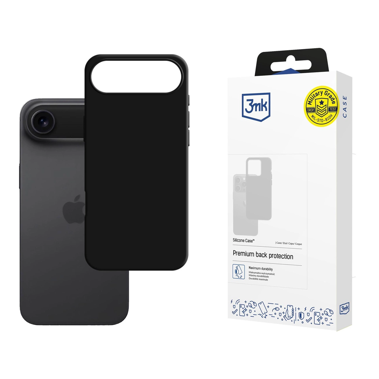 3mk Silikoninis dėklas iPhone 17 Air – juodas