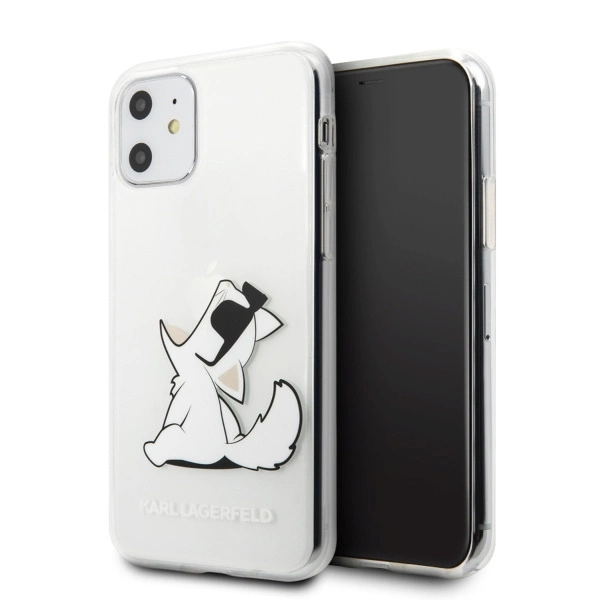 Karl Lagerfeld Choupette Fun dėklas iPhone 11 / Xr - skaidrus