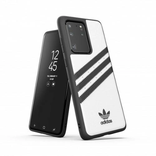 Adidas OR formuotas PU dėklas Samsung Galaxy S20 Ultra – baltas ir juodas