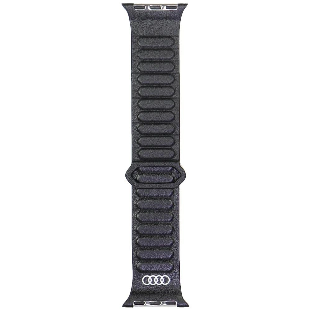 Audi logotipu odinė magnetinė apyrankė Apple Watch 40 / 41 / 42 mm – juoda