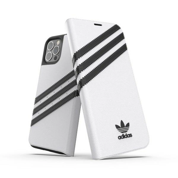 Adidas OR Booklet dėklas PU iPhone 12 / 12 Pro 6.1” – baltas ir juodas