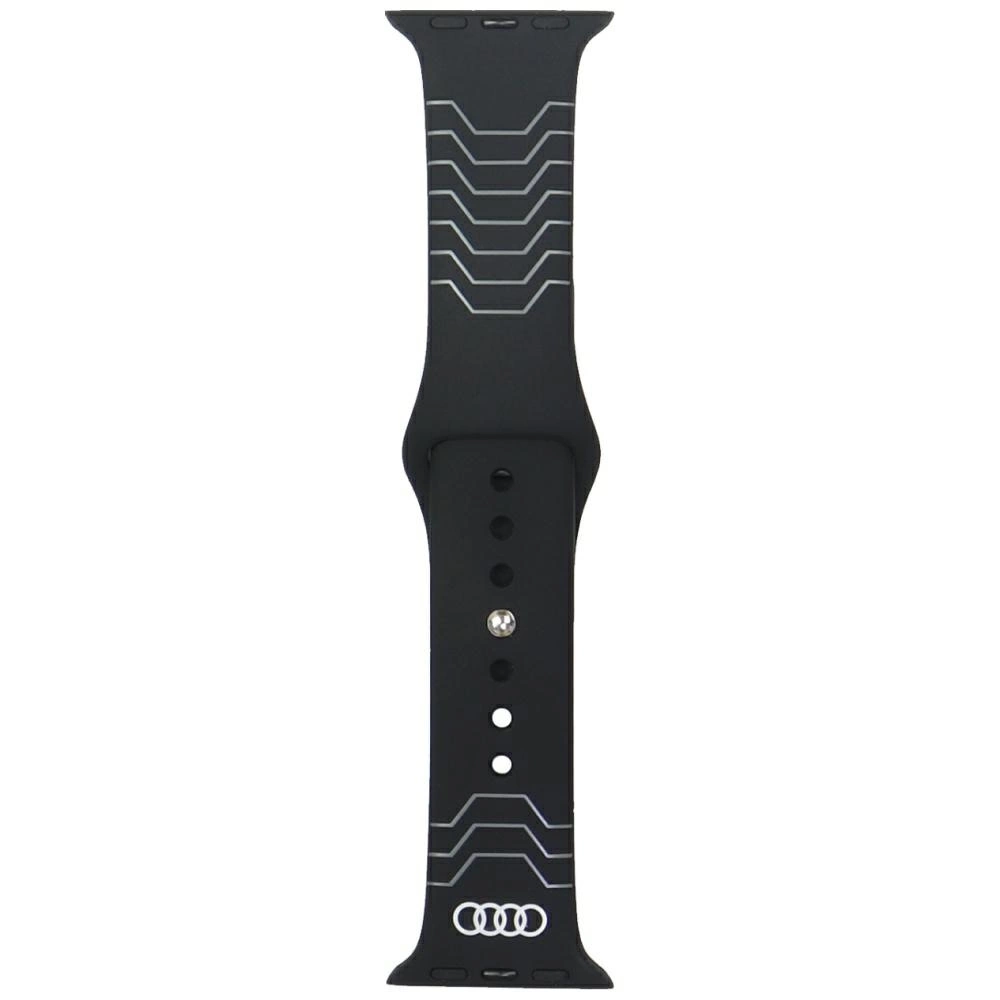 Audi geometrinio rašto silikoninė apyrankė Apple Watch 40 / 41 / 42 mm – juoda