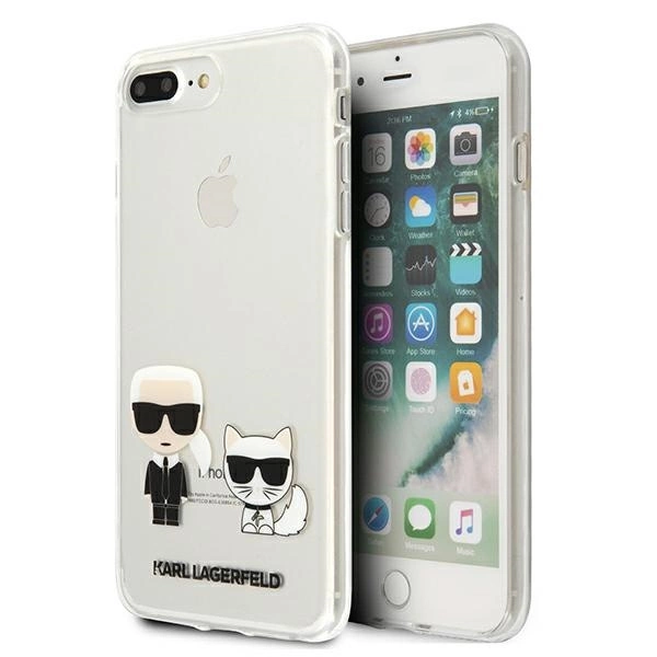 Karl Lagerfeld Karl & Choupette dėklas iPhone 7 / 8 Plus - skaidrus