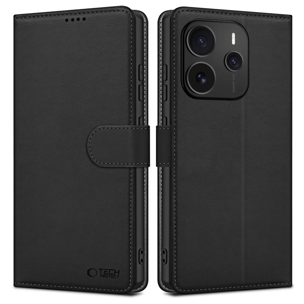 Tech-Protect Wallet dėklas Xiaomi Redmi Note 14 5G matinė juoda