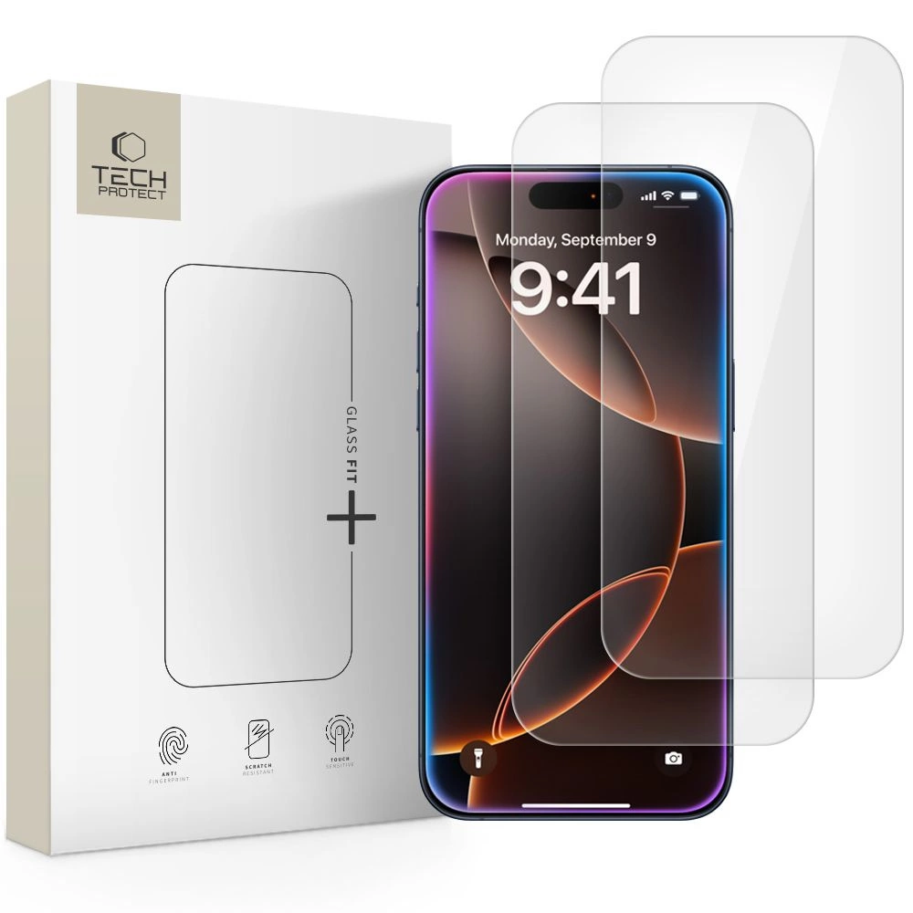 Tech-Protect Glass Fit+ grūdintas stiklas 2 vnt. iPhone 17 Air – skaidrus