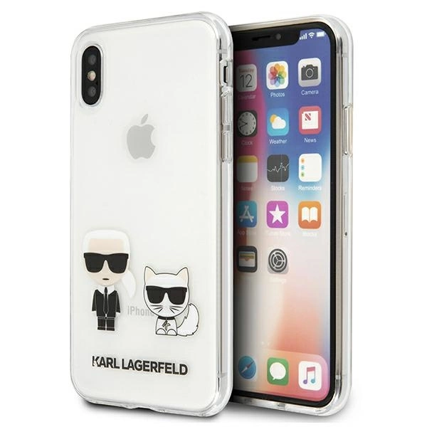 Karl Lagerfeld Karl & Choupette dėklas iPhone Xs Max - skaidrus