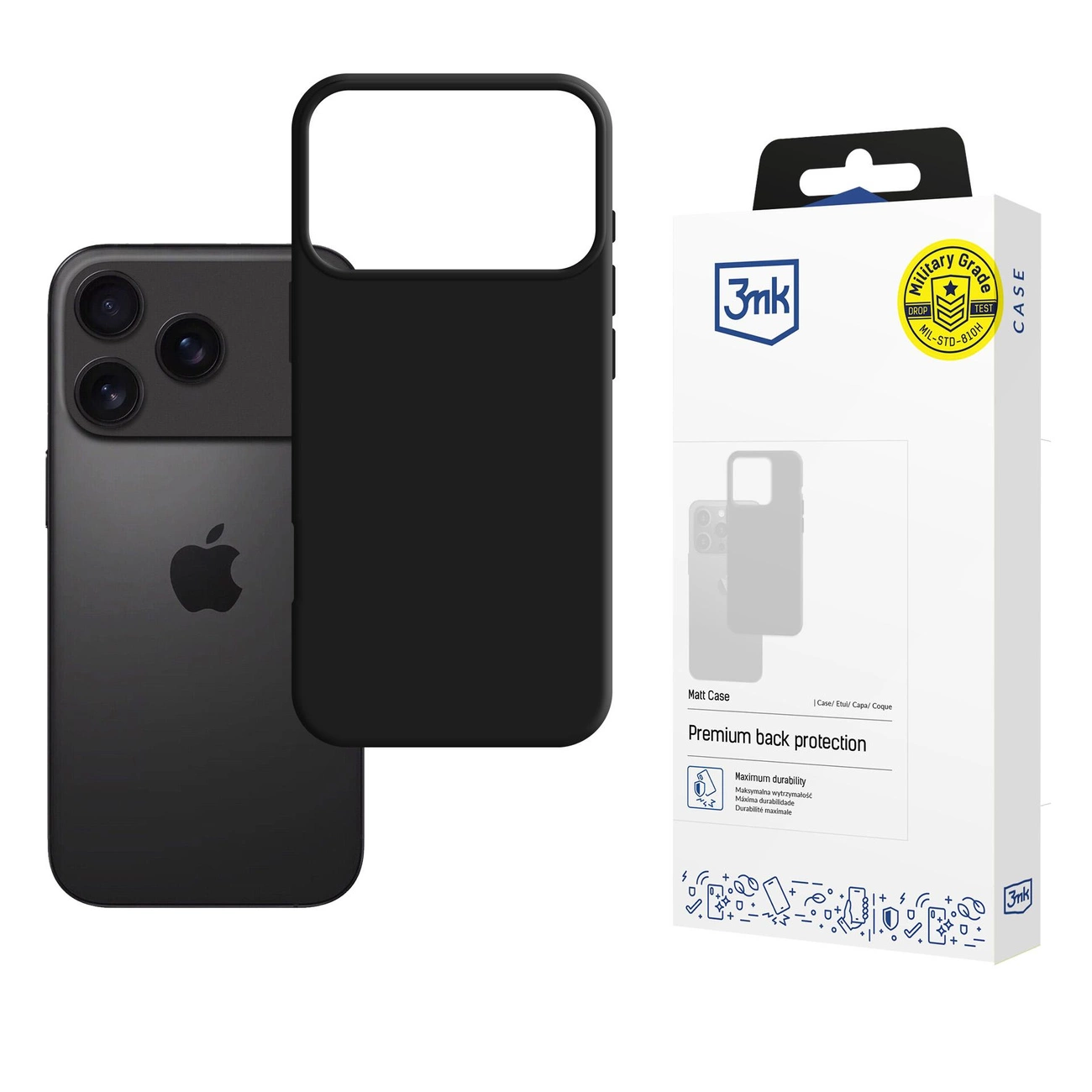 3mk Matt dėklas Apple iPhone 17 Pro Max – matinė juoda