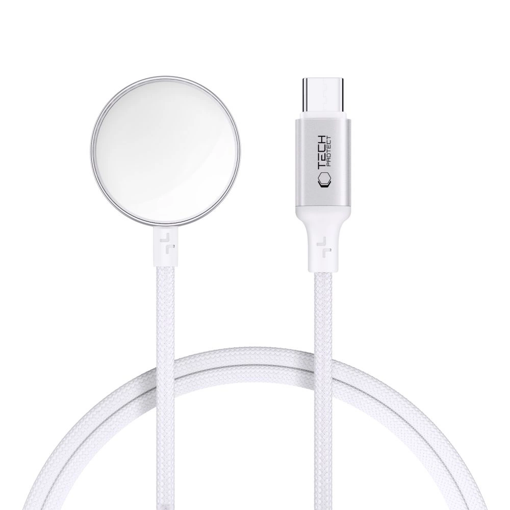 Tech-Protect UltraBoost USB-C indukcinis įkroviklis Apple Watch 1m – baltas