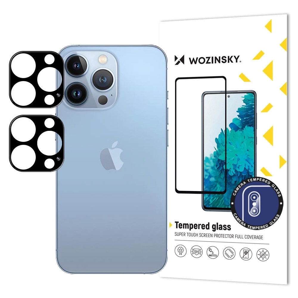 Wozinsky Full Camera Glass kameros stikliukas iPhone 17 Air, juodas, rinkinys 2 vnt.