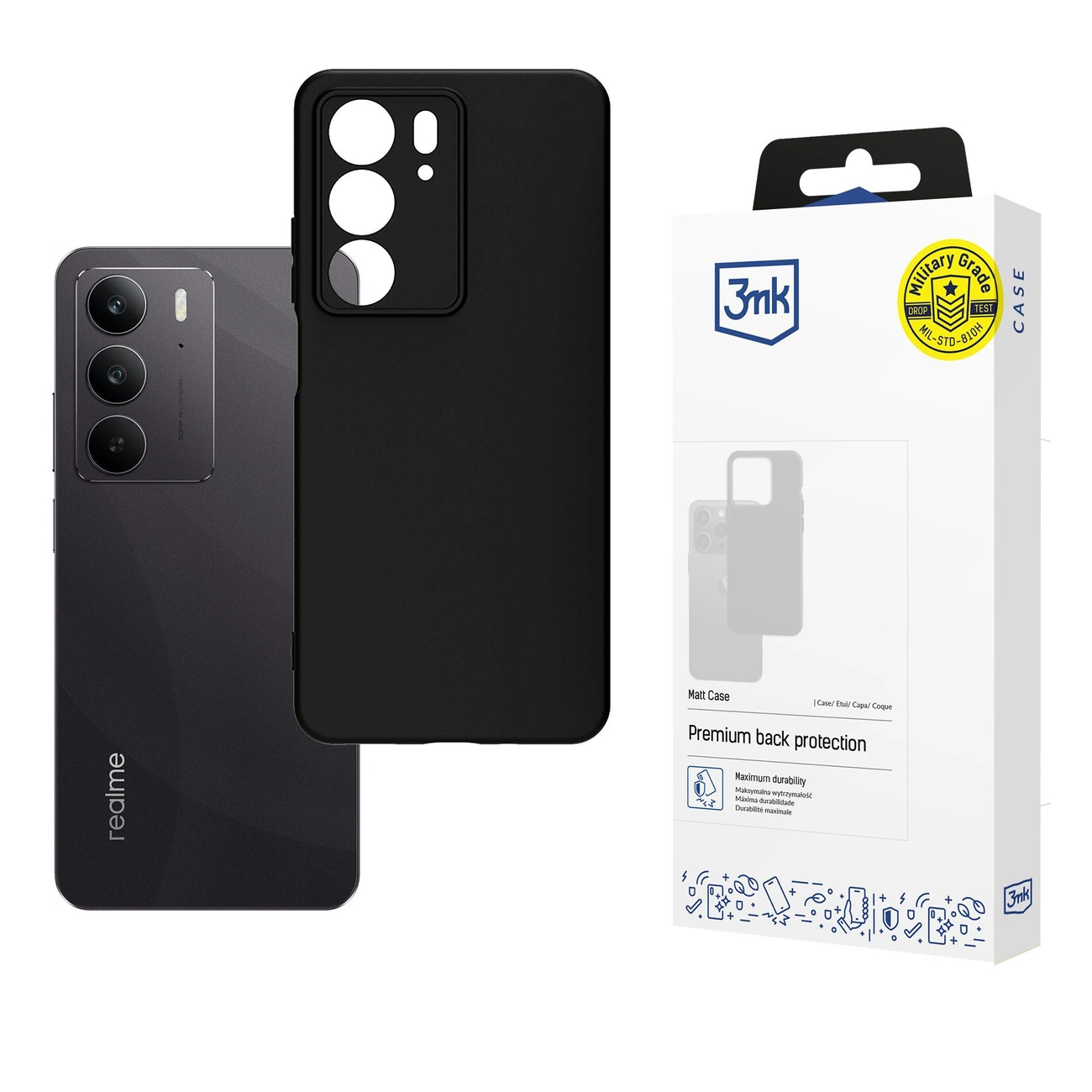 3mk Matt dėklas Realme C75 – juodas