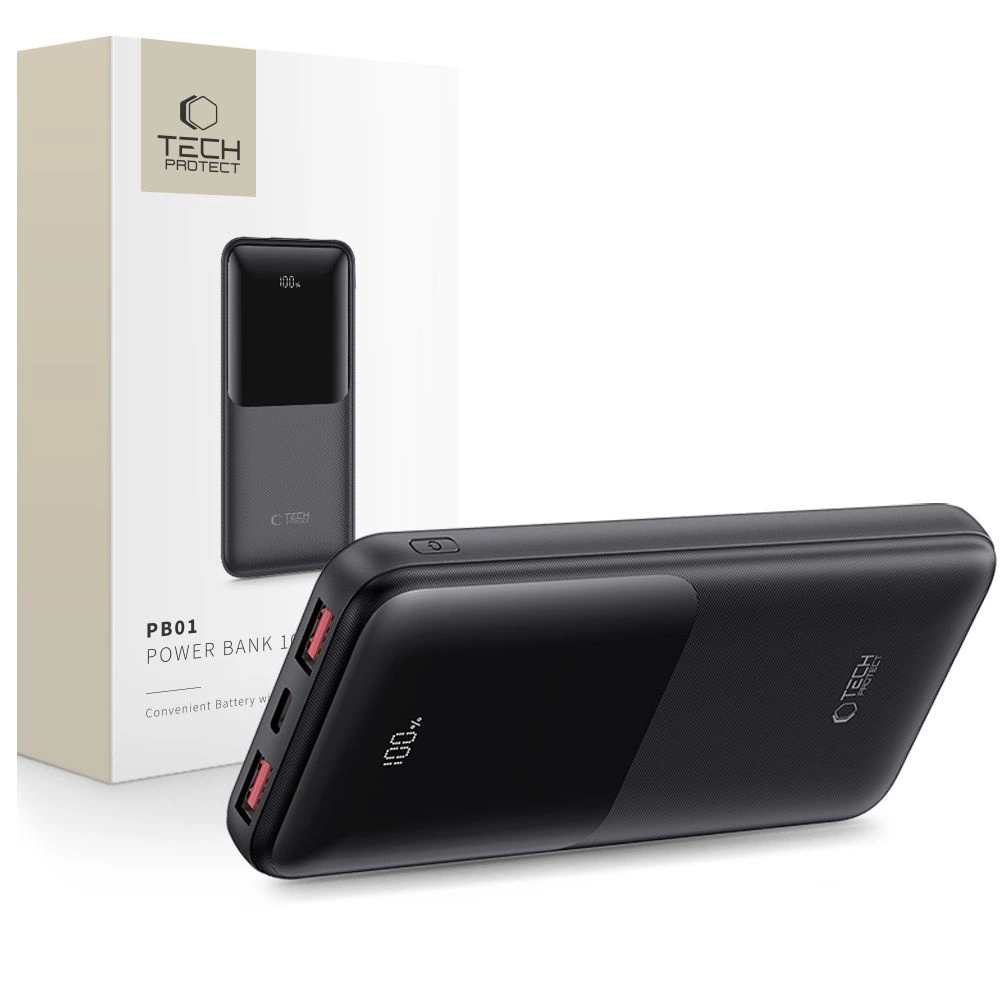 Tech-Protect Powerbank PB01 10000mAh 22.5W – juodas