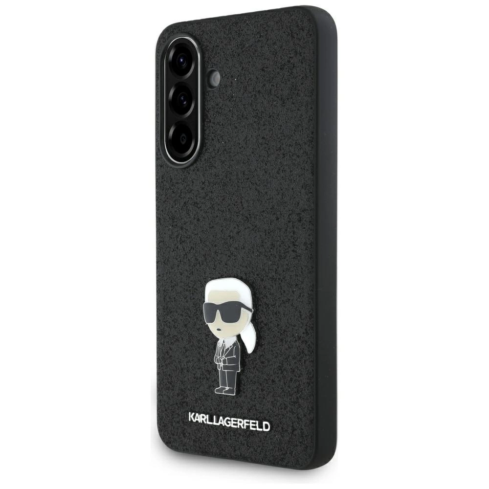 Karl Lagerfeld Fixed Glitter Ikonik Logo Metal Pin dėklas Samsung Galaxy A36 - juodas