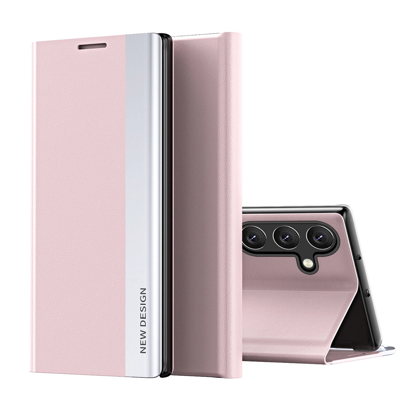 Naujas Sleep Case atverčiamas dėklas su stovėjimo funkcija Samsung Galaxy A56 – rožinis