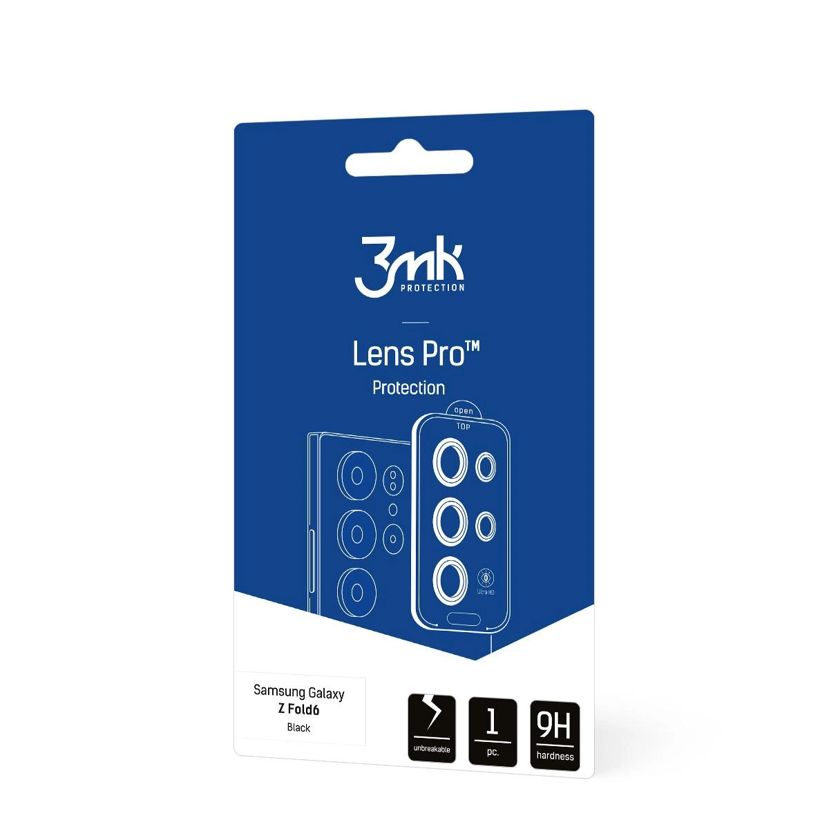 Grūdintas stiklas kameros objektyvui 3mk Lens Protection Pro juodas Samsung Galaxy Z Fold 6