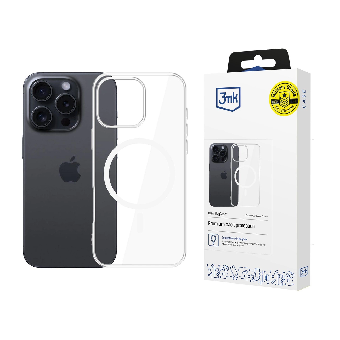 3mk Clear MagCase Apple iPhone 16 Pro dėklas – permatomas