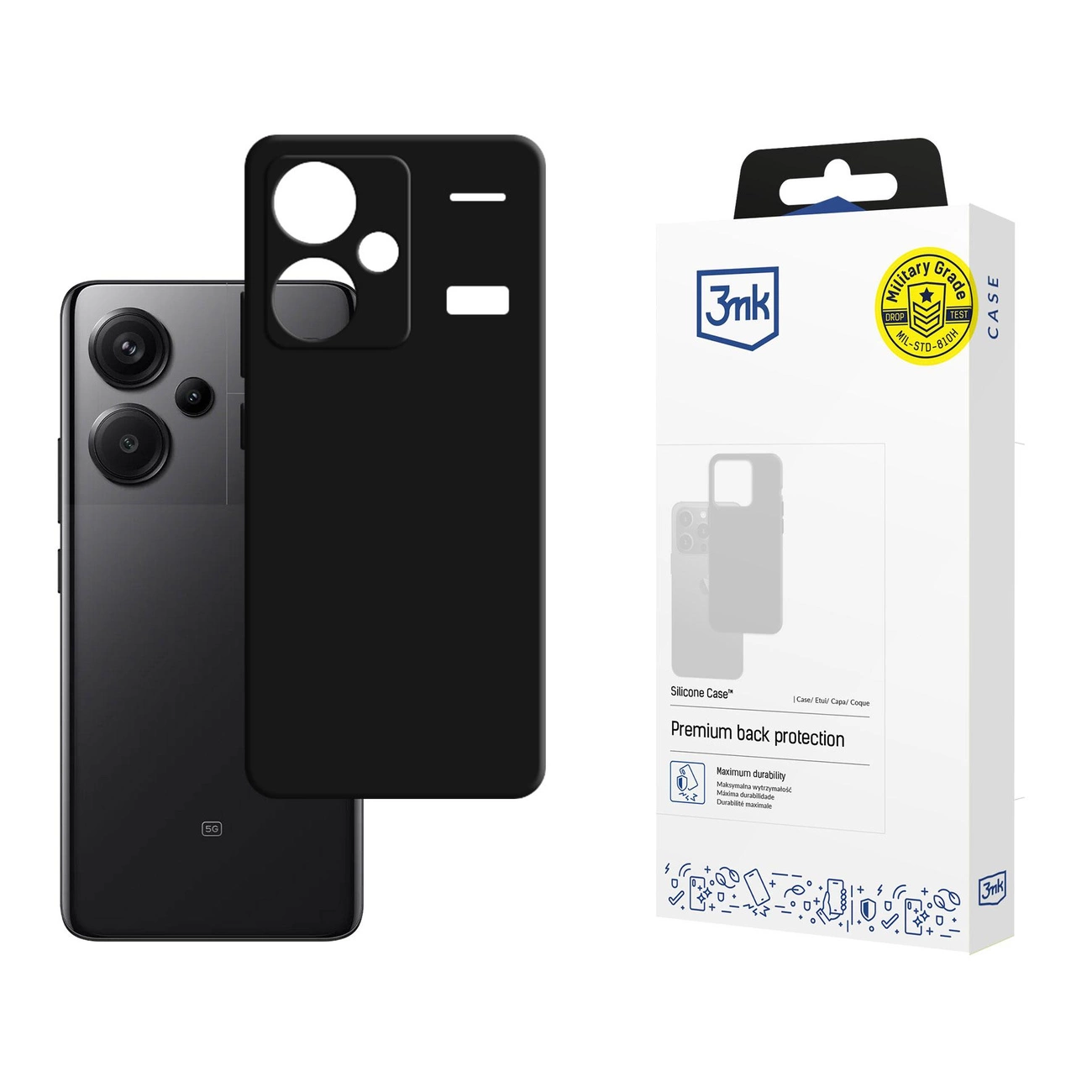 3mk silikoninis dėklas Xiaomi Redmi Note 13 Pro+ – juodas