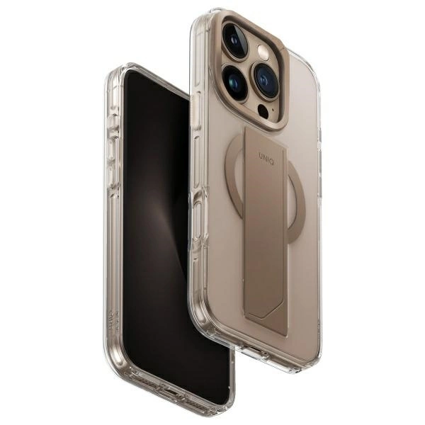 Uniq Heldro Max Magclick įkrovimo dėklas iPhone 16 Pro – auksinis