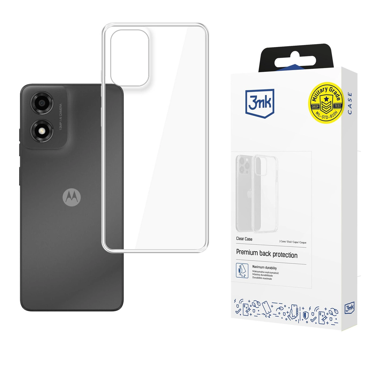 3mk Clear dėklas Motorola Moto E14/G04/G04S – permatomas