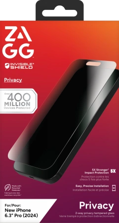 ZAGG InvisibleShield Glass Elite Privacy grūdintas stiklas iPhone 16 Pro