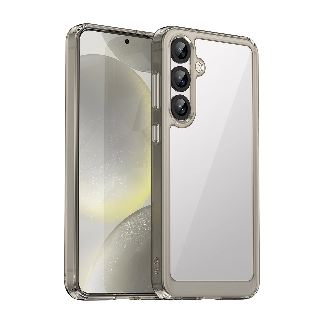 Outer Space dėklas su geliniu rėmeliu Samsung Galaxy S25+ – skaidrus juodas
