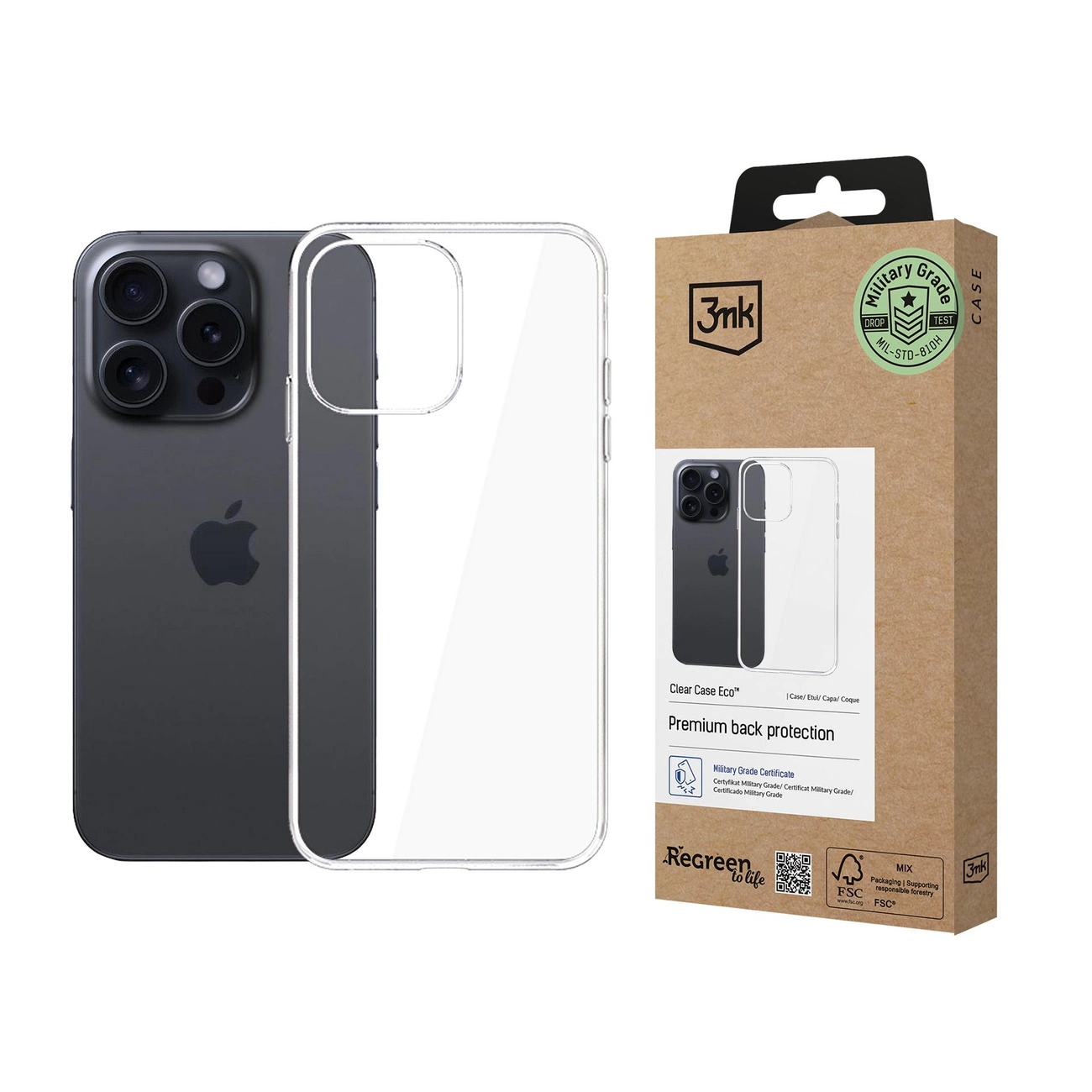 3mk Clear Case Eco Apple iPhone 14 Pro dėklas – permatomas