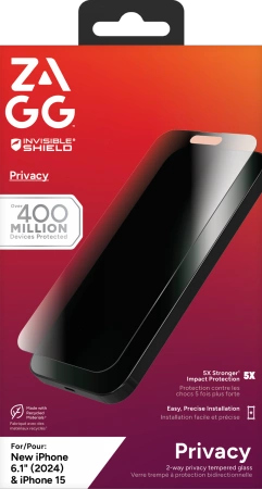 ZAGG InvisibleShield Glass Elite Privacy grūdintas stiklas iPhone 15/16
