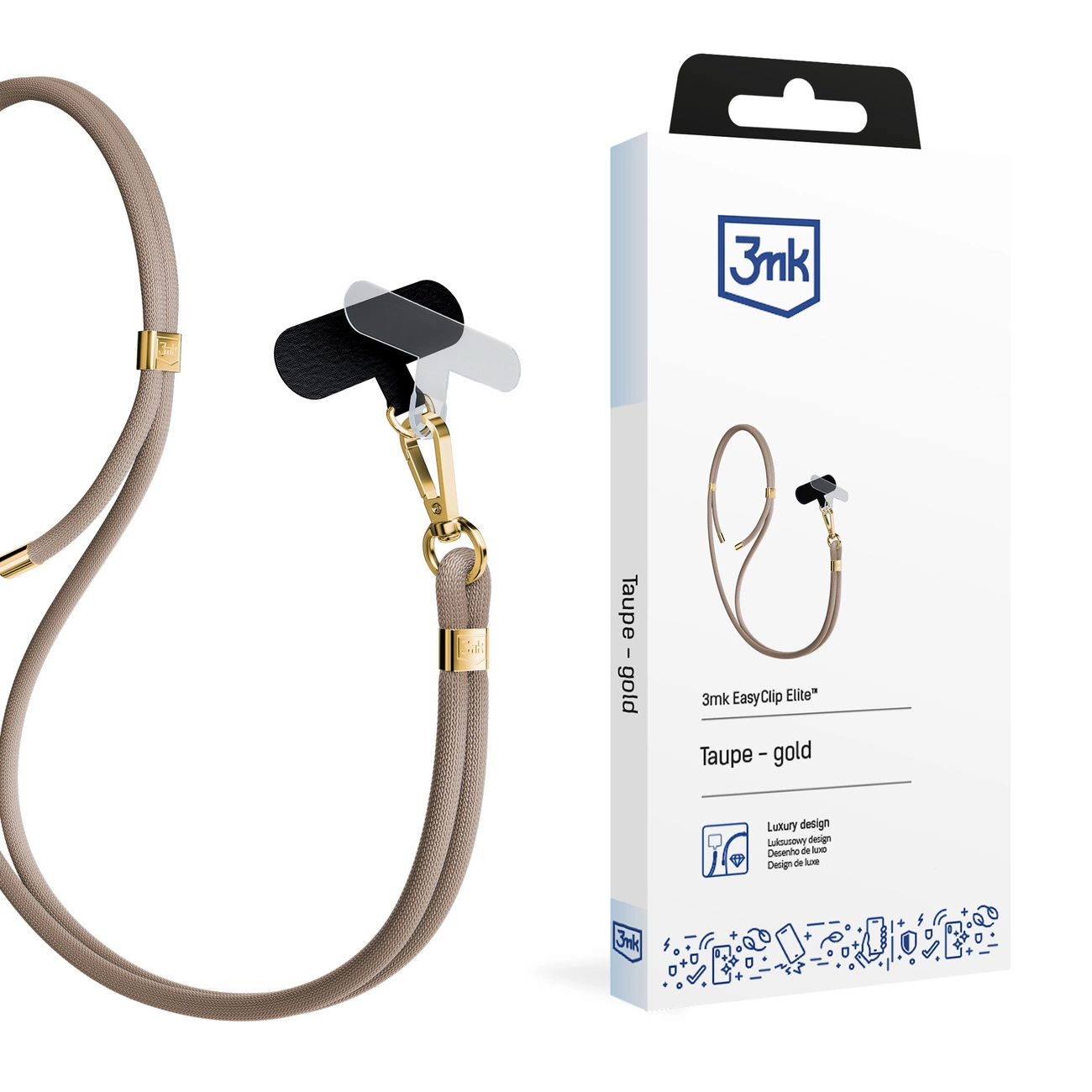 Išmaniojo telefono dirželis 3mk EasyClip Elite – smėlio spalvos