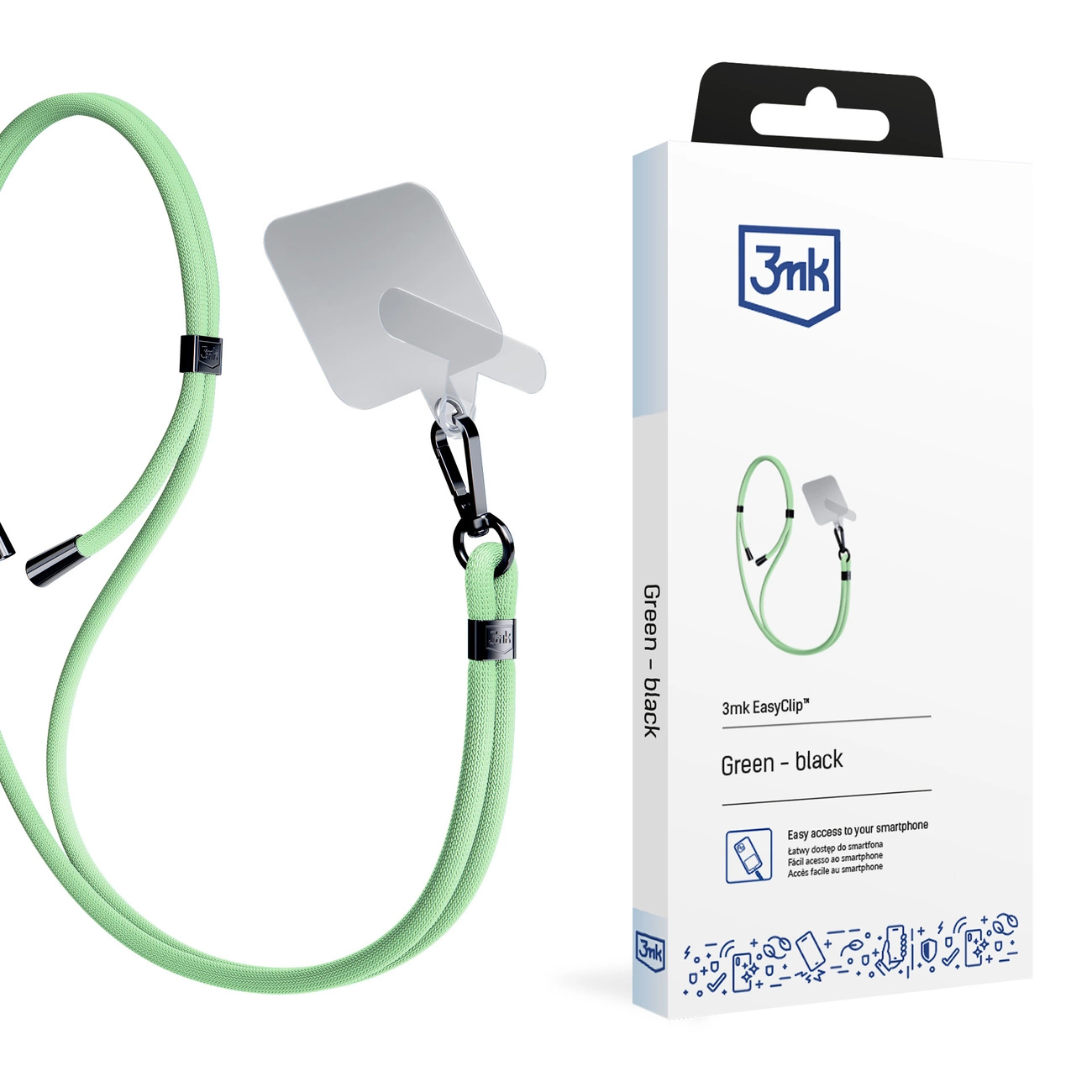 Išmaniojo telefono dirželis 3mk EasyClip – žalias