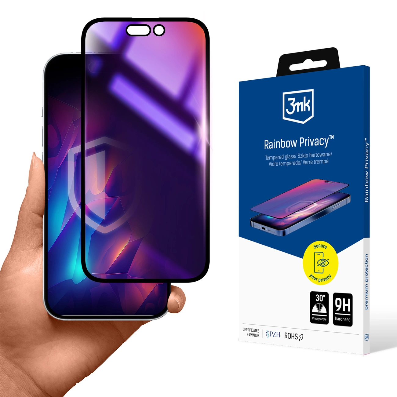 3mk Rainbow Privacy grūdintas stiklas Apple iPhone 16 Pro
