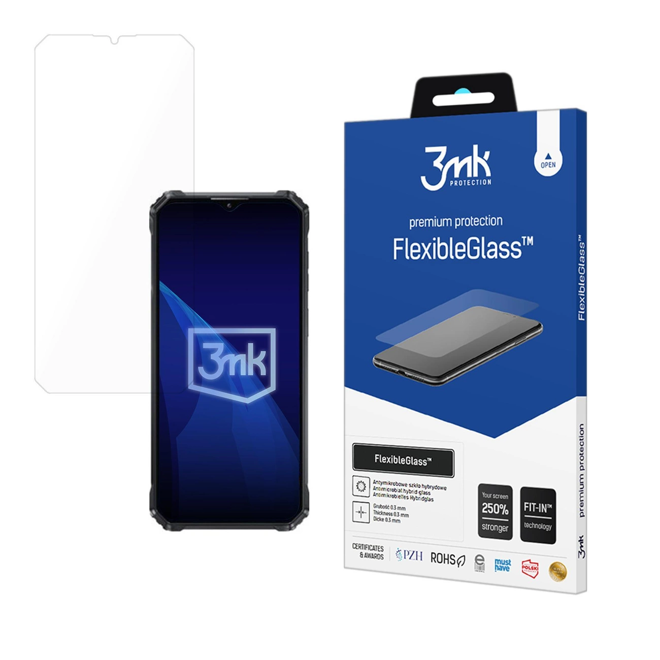 Hibridinis stiklas 3mk FlexibleGlass Oukitel WP36