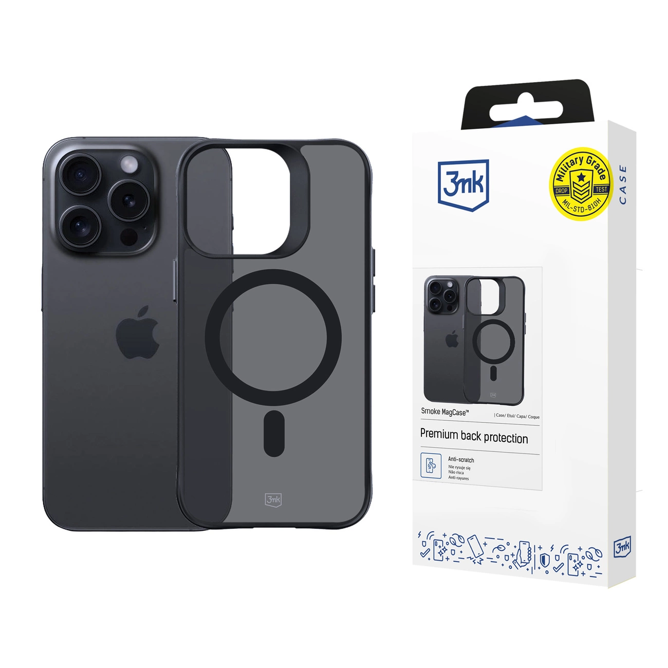 3mk Smoke MagCase su MagSafe iPhone 13 Pro – pusiau permatomas
