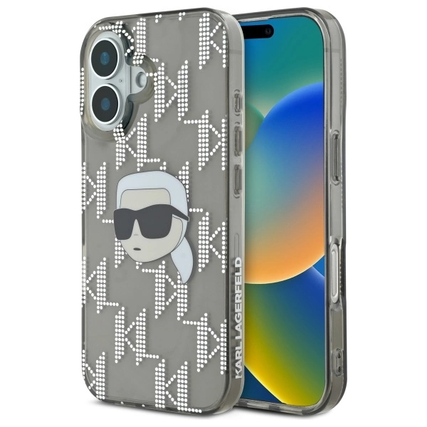 Karl Lagerfeld IML Karl galvos elektroplated dėklas iPhone 16 – juodas